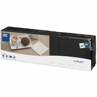 Kaffeserviet, Tork Linstyle, 1-lags, 1/4 fold, 23,8x23,8cm, sort, papir *Denne vare tages ikke retur*