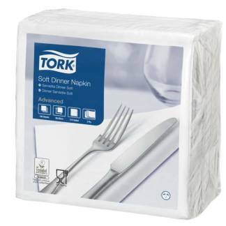 Middagsserviet, Tork Advanced, 3-lags, 1/4 fold, 40x40cm, hvid, nyfiber *Denne vare tages ikke retur*