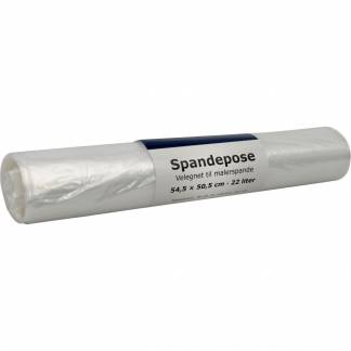 Spandepose, 22 l, klar, LDPE/virgin, 54,5x50,5cm, ideel til malerbakker og rullespande