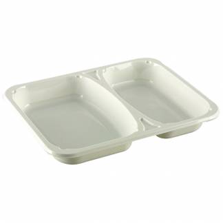 Bakke, C 2227-2L, 22,7x17,8x3cm, 780 ml, hvid, CPET, 2-rums, 340/440 ml, standard serie