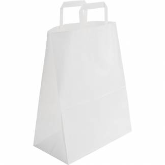 Bærepose, 32x17x40cm, 26 l, hvid, papir, med hank