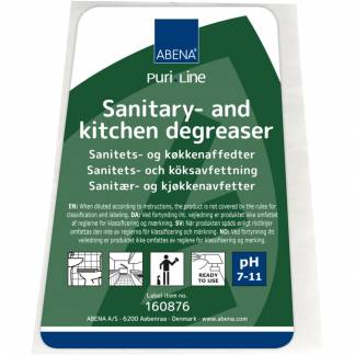 Etiket, ABENA Puri-Line, til Sanitetsrengøring, alkalisk/affedtende