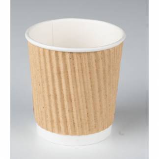 Kaffebæger, ABENA Gastro, 6,4cm, Ø6,2cm, 10 cl, brun, pap/PE, 4 oz, ripple wall