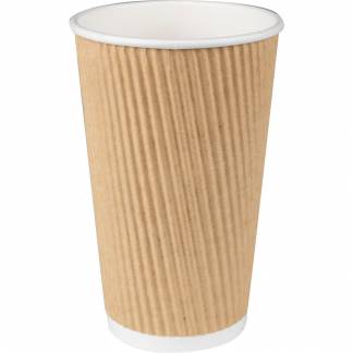 Kaffebæger, ABENA Gastro, 13,5cm, Ø9cm, 48 cl, brun, pap/PE, 16 oz, ripple wall