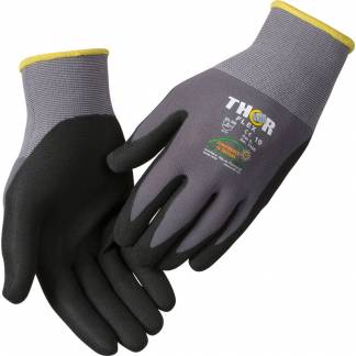 Fingerdyppet nitrilhandske, THOR Flex, 5, sort, nitril/polyester, lycra overhånd