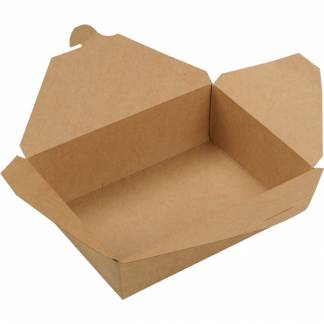 Takeaway boks, ABENA, 21,5x15,8x6,5cm, 2250 ml, brun, kraft/PE