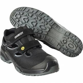 Sikkerhedssandal, Mascot Footwear Flex, S1P, 37, sort, SRC, ESD, velcro, tekstilsømværn, komposittåkappe, stigegreb, metalfri *Denne vare tages ikke retur*