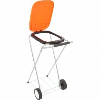 Affaldsstativ, Move&Up, orange, galvaniseret stål, 120 l, med sækkeholder og orange låg med "push"-knap *Denne vare tages ikke retur*