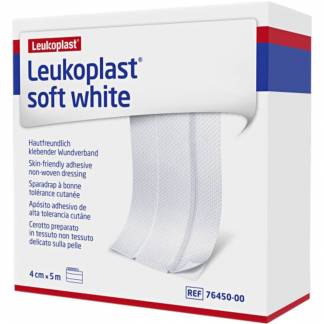 Plaster, Leukoplast Soft White, 5m x 4cm, hvid, usteril