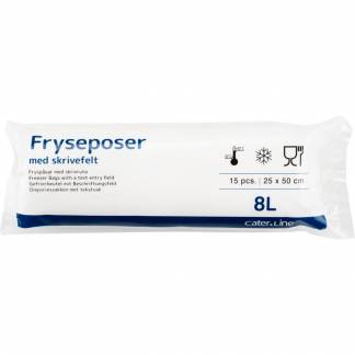 Frysepose, 8 l, klar, LDPE/virgin, 25x50cm