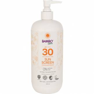 Sollotion, Bambo Nature, 500 ml, SPF 30, uden farve og parfume, 23% fedt, SCA