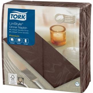 Middagsserviet, Tork Linstyle, 1/8 fold, 39x39cm, kakao, nonwoven *Denne vare tages ikke retur*