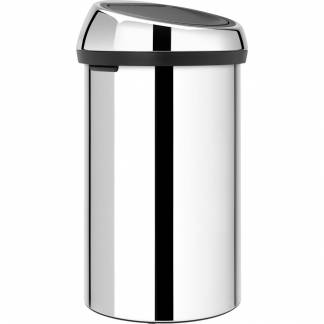 Affaldsspand, Brabantia Touch bin, stål blank, rustfrit stål, 60 l, med soft close låg *Denne vare tages ikke retur*