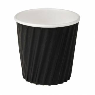 Kaffebæger, ABENA Gastro, 6,4cm, Ø6,2cm, 10 cl, sort, pap/PE, 4 oz, ripple wall