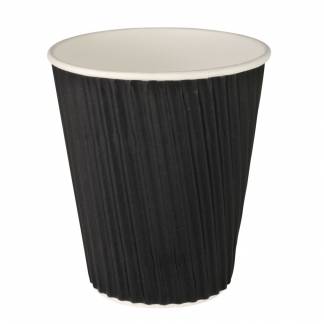 Kaffebæger, ABENA Gastro, 11cm, Ø9cm, 36 cl, sort, pap/PE, 12 oz, ripple wall