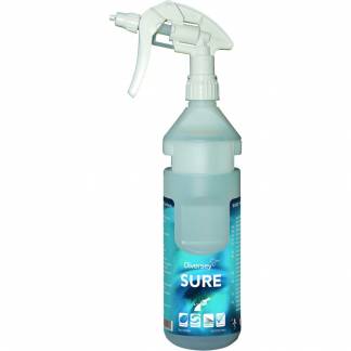 Bruseflaske, Diversey, 750 ml, til Sure Interior & Surface Cleaner, hvidt brusehoved