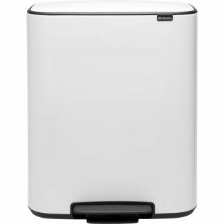 Pedalspand, Brabantia Bo, hvid, 2-rums, 2x30 l