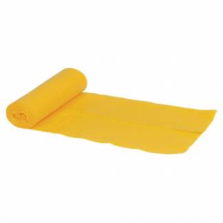Sæk, C-fold, 60 l, gul, LDPE/genanvendt, 55x103cm, co-ekstruderet