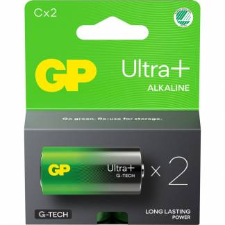 Batteri, GP Ultra Plus, Alkaline, C, 2-pak