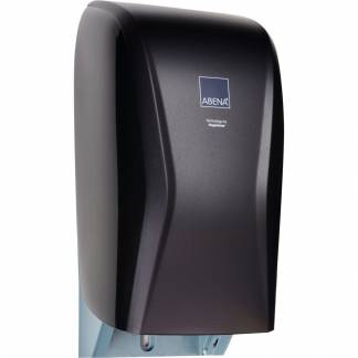 Dispenser, ABENA Technology by Hagleitner, 16,3x15x32,6cm, sort, plast, til 2 ruller toiletpapir, analog, system