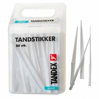 Tandstikker, Tandex, 15,2x8,8x8cm, hvid, 80 stk., trekantede