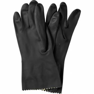 Latexhandske, DPL Nova Super 65, 7, sort, latex, indvendig velourisering