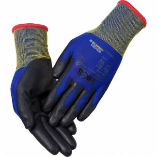 Fingerdyppet PU handske, THOR Extra Light, 10, blå, PA/polyester, ribkant *Denne vare tages ikke retur*