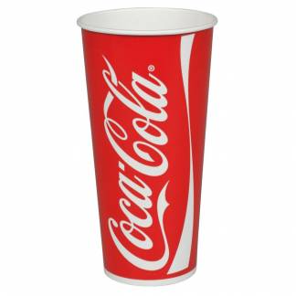 Papbæger, Coca-Cola, 17cm, Ø9cm, 50 cl, 60 cl, rød, pap/PE, 22 oz