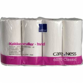 Køkkenrulle, ABENA Care-Ness Classic, 2-lags, 17,85m x 22cm , Ø10,5cm, hvid, blandingsfibre