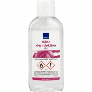 Hånddesinfektionsgel, ABENA, 120 ml, 85% ethanol, flaske med klaplåg