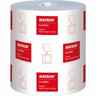 Håndklæderulle, Katrin Classic, 2-lags, 130m x 21cm , Ø18,7cm, blå, blandingsfibre, system