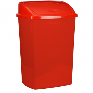 Affaldsspand, 26 l, rød, plast, 26 l, med sving låg, forberedt til vægmontering
