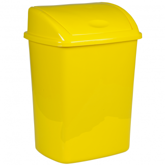 Affaldsspand, 26 l, gul, plast, 26 l, med sving låg, forberedt til vægmontering
