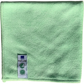 Rengøringsklud, ABENA Puri-Line Soft, 32x32cm, grøn, mikrofiber, 70% genanvendt