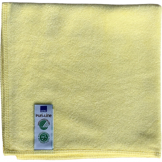 Rengøringsklud, ABENA Puri-Line Soft, 32x32cm, gul, mikrofiber, 70% genanvendt