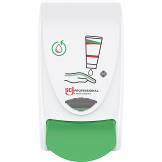 Dispenser, SCJ Professional Restore, 1000 ml, hvid, manuel, med grøn knap