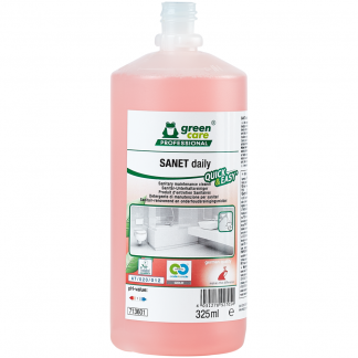 Sanitetsrengøring, Green Care Professional SANET Daily, 325 ml, Quick & Easy, sur/kalkhæmmende, med farve og parfume