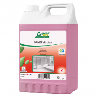 Sanitetsrengøring, Green Care Professional SANET Zitrotan, 5 l, sur/kalkhæmmende, med farve og parfume