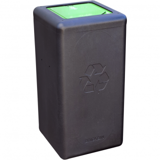 Affaldsspand, BrickBin, 65 l, sort, HDPE, 65 l, sort/grøn, med sækkeholder og låg *Denne vare tages ikke retur*