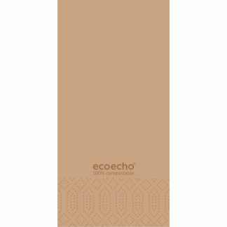 Middagsserviet, Duni, Ecoecho, 3-lags, 1/8 fold, 40x40cm, eco brun, tissue *Denne vare tages ikke retur*