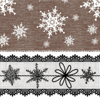 Middagsserviet, Snowy Winter, 3-lags, 1/4 fold, 40x40cm, flerfarvet, papir