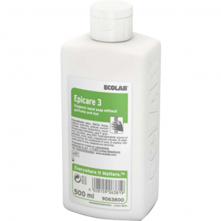 Hygiejnisk flydende håndsæbe, Ecolab Epicare 3, 500 ml, uden farve og parfume *Denne vare tages ikke retur*