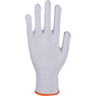 Tekstil handske, ABENA, 8, hvid, bomuld, med knopper