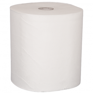 Håndklæderulle, ABENA Care-Ness Excellent, 3-lags, 100m x 20,3cm , Ø19cm, hvid, 100% nyfiber