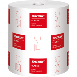 Håndklæderulle, Katrin Classic, 2-lags, 170m x 21cm , Ø19cm, hvid, blandingsfibre