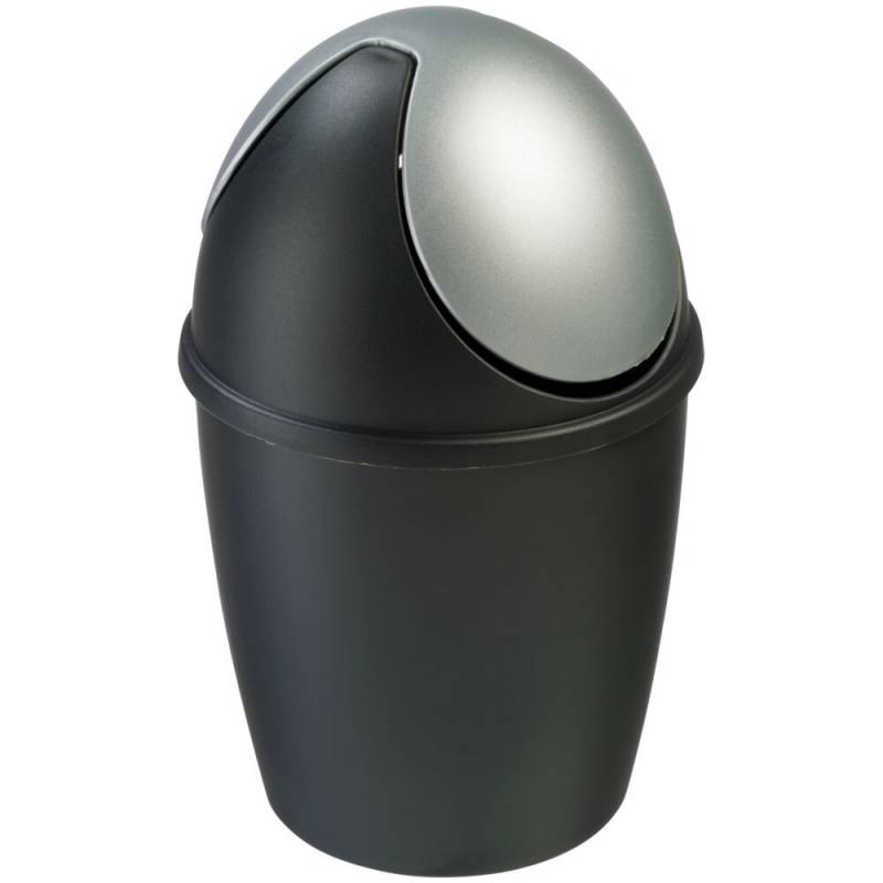Affaldsspand, V-Part, sort, plast, 1.5 l, vippel&aring;g i s&oslash;lvfarve *Denne vare tages ikke retur*