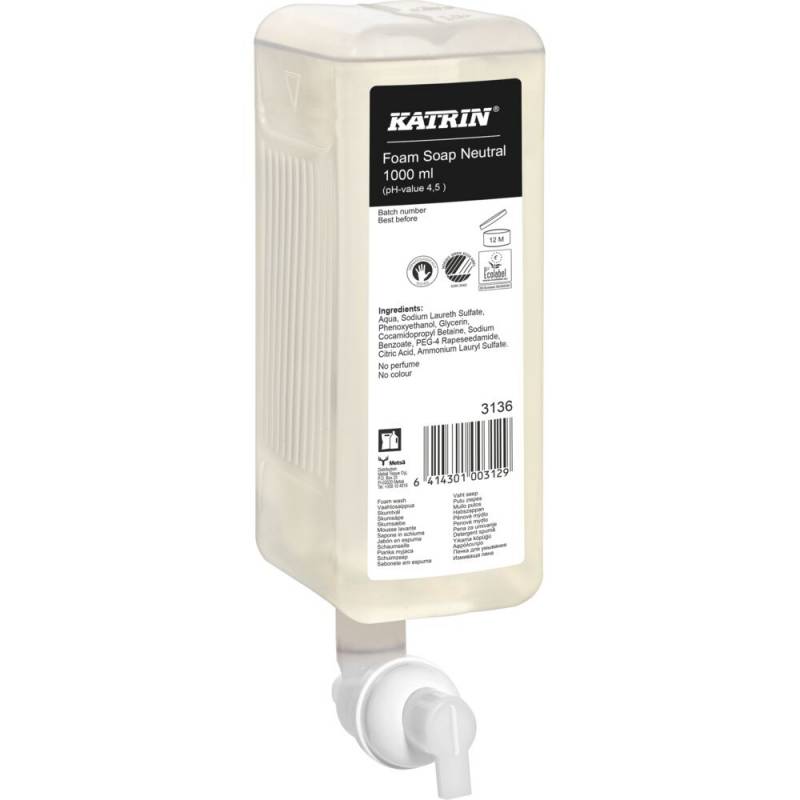 Skums&aelig;be, Katrin, 1000 ml, uden farve og parfume,0,4 ml pr. dosering