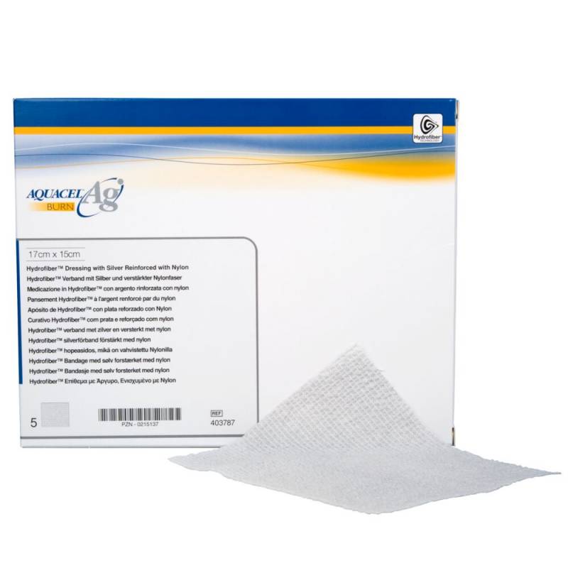Brands&aring;rsbehandling, Aquacel Ag Burn, 1m x 23cm, hvid, latexfri, steril *Denne vare tages ikke retur*