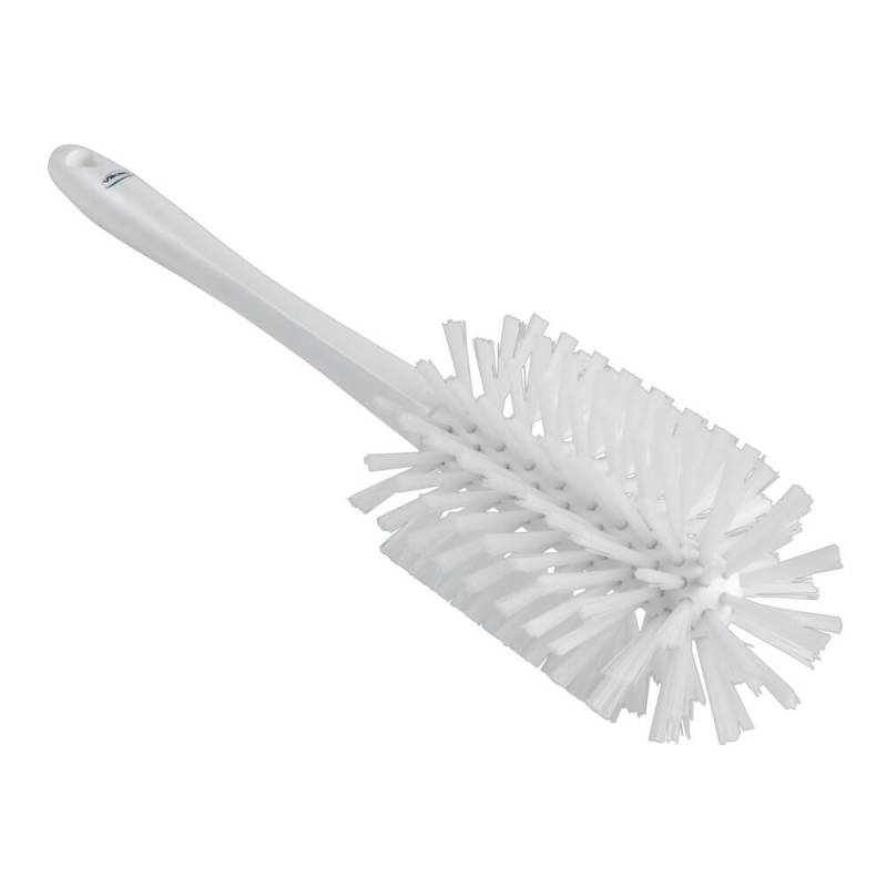R&oslash;rb&oslash;rste, Vikan, 43cm, &Oslash;9cm, hvid, polyester/PP/rustfrit st&aring;l, medium/stiv *Denne vare tages ikke retur*