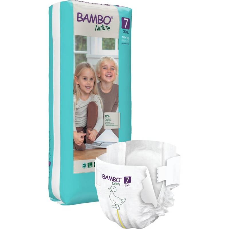 B&oslash;rneble, tapeble, milj&oslash;m&aelig;rket, Bambo Nature, 7, tall pack, 18+ kg